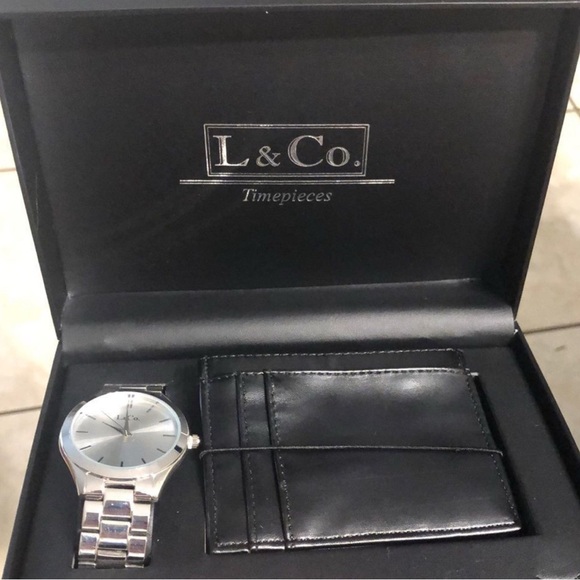 NWT L & C Timepieces and Leather Wallet Set